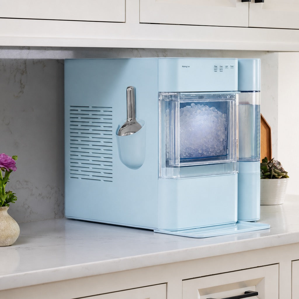 Aqua nugget ice maker in kitchen