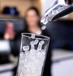 Nugget ice in glass