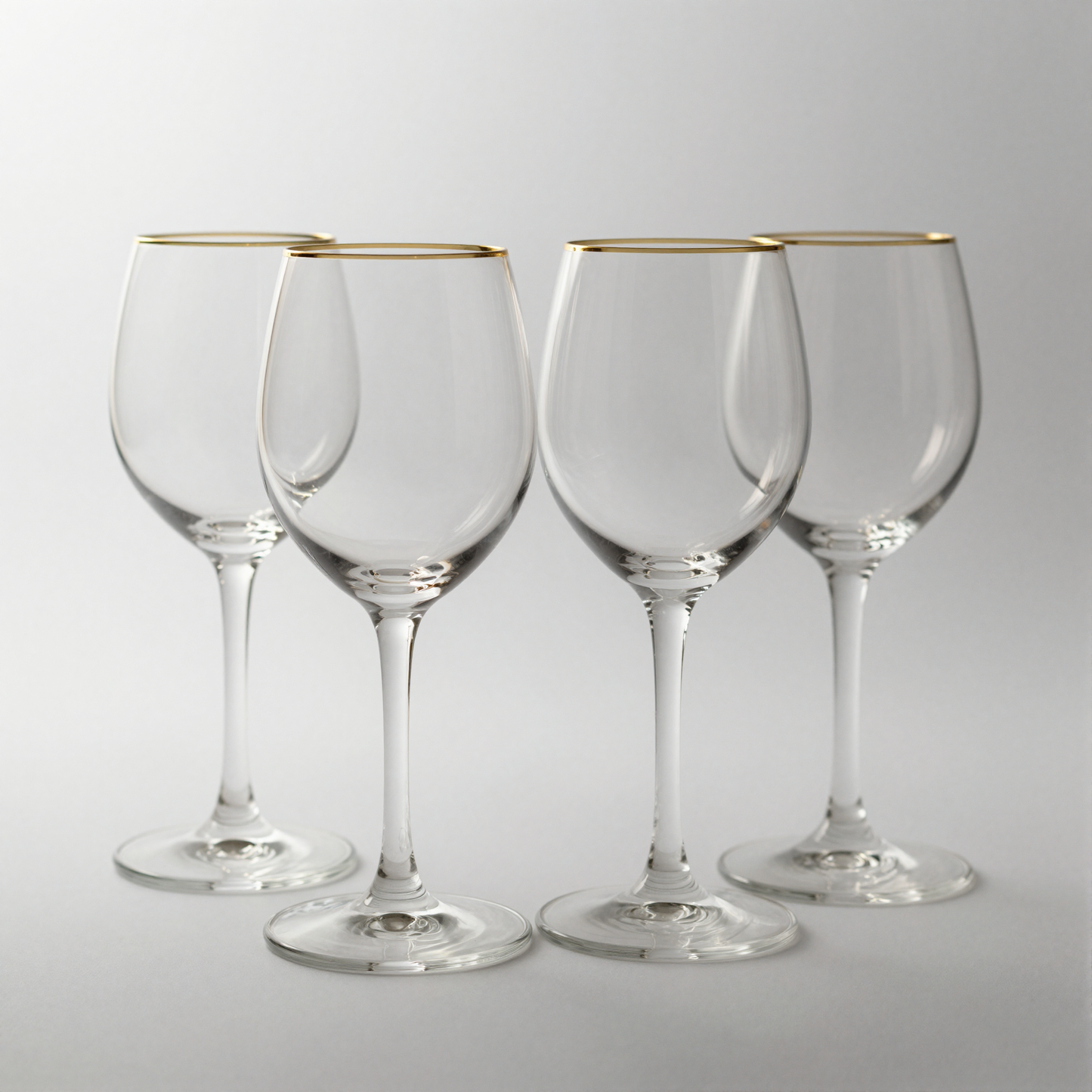 Gold-Rim Wine Glasses Set of 4