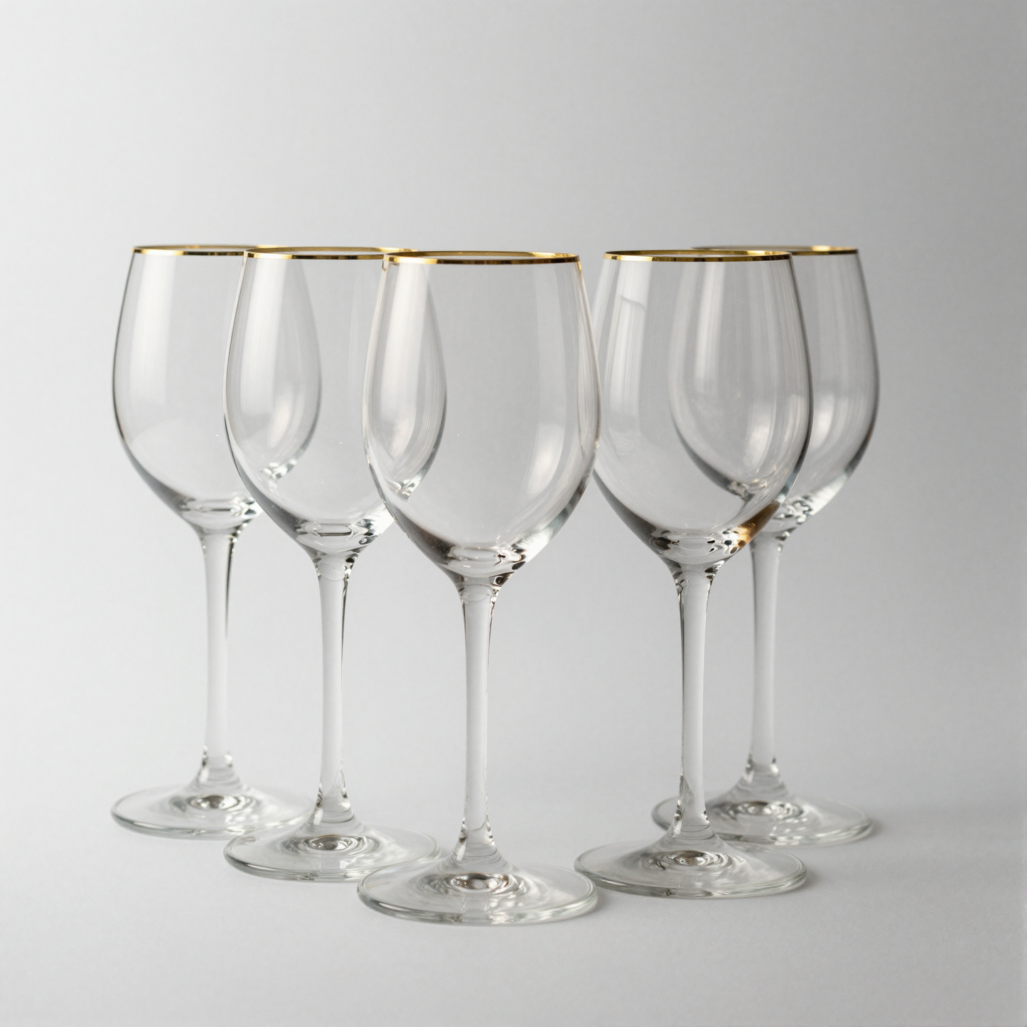 Gold-Rim Wine Glasses Set of 4