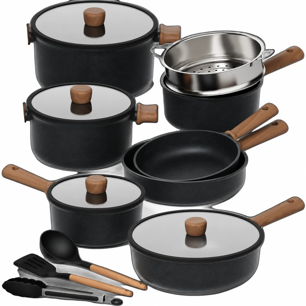 Hokkaido hybrid titanium cookware set — 15 pcs