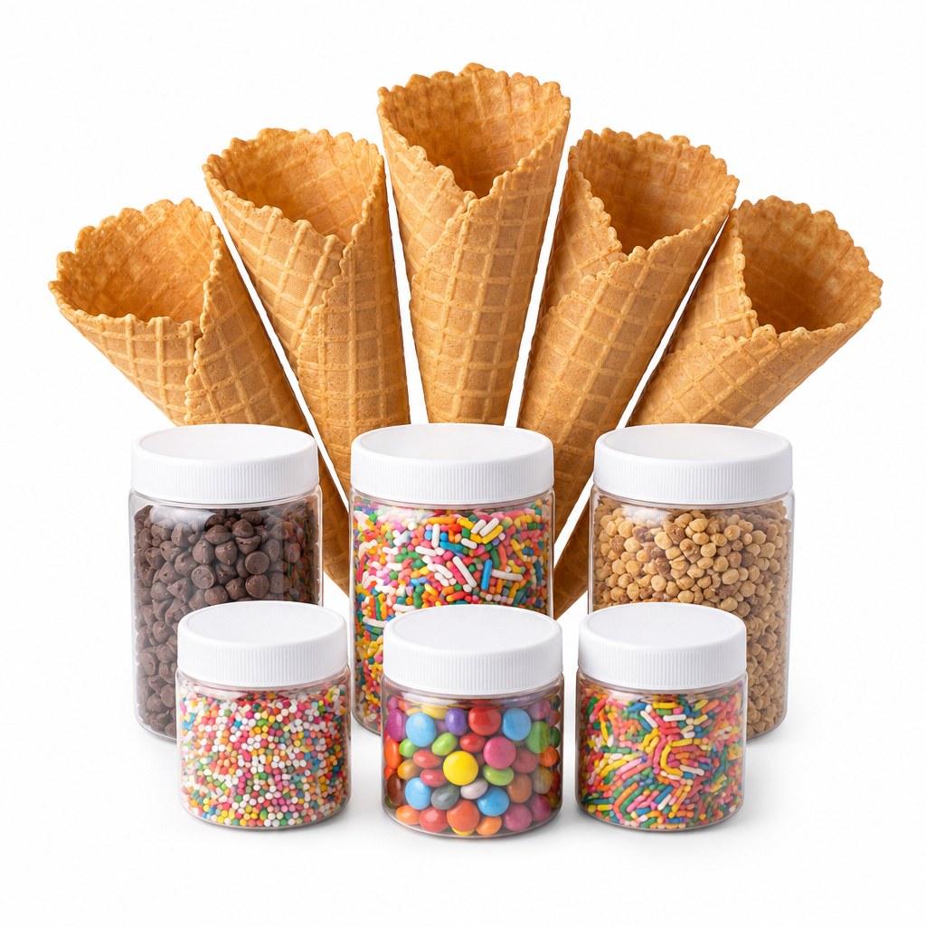 Waffle Cone & Topping Set